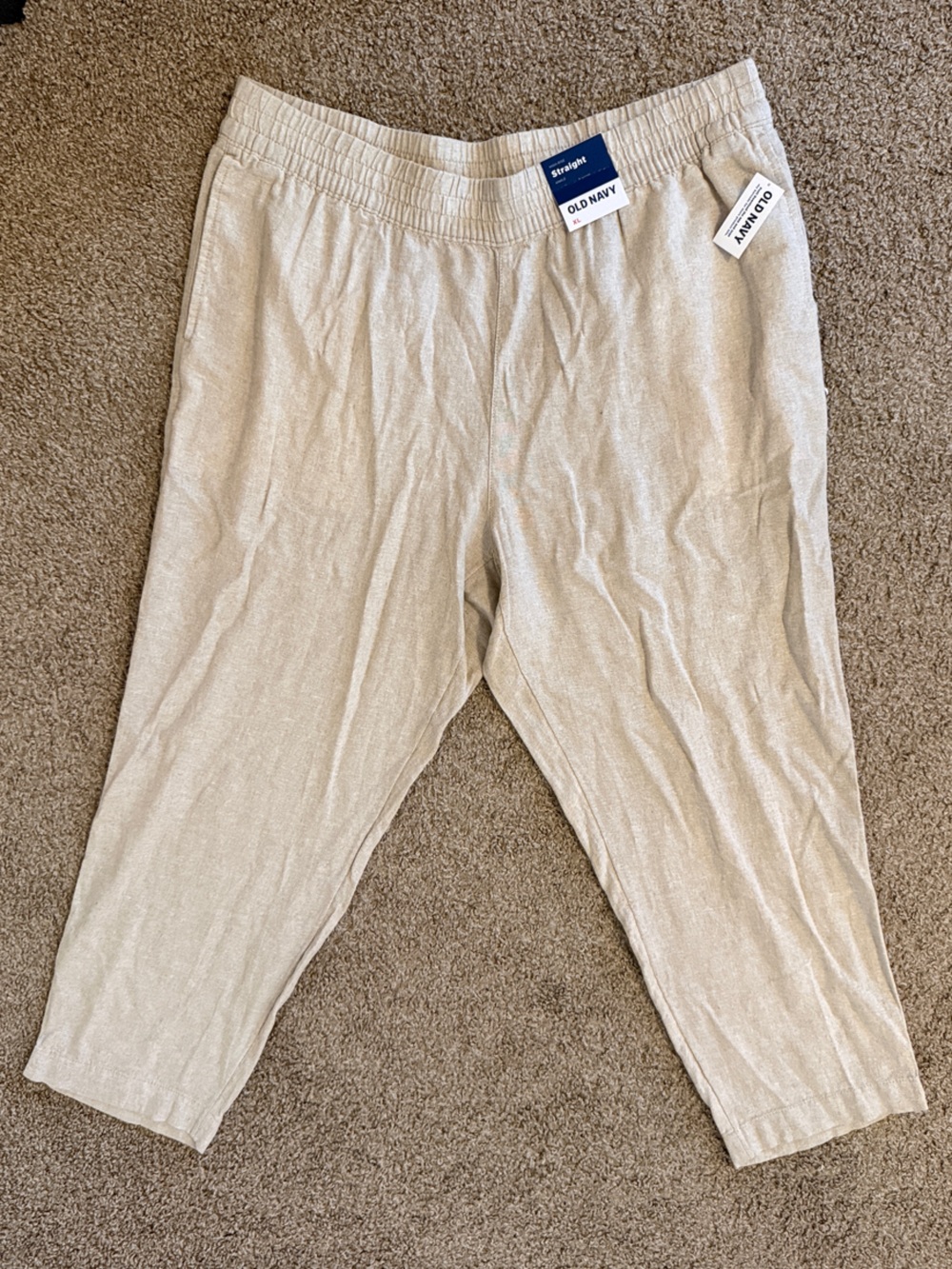 Old Navy Cream Pants with Elastic Waist